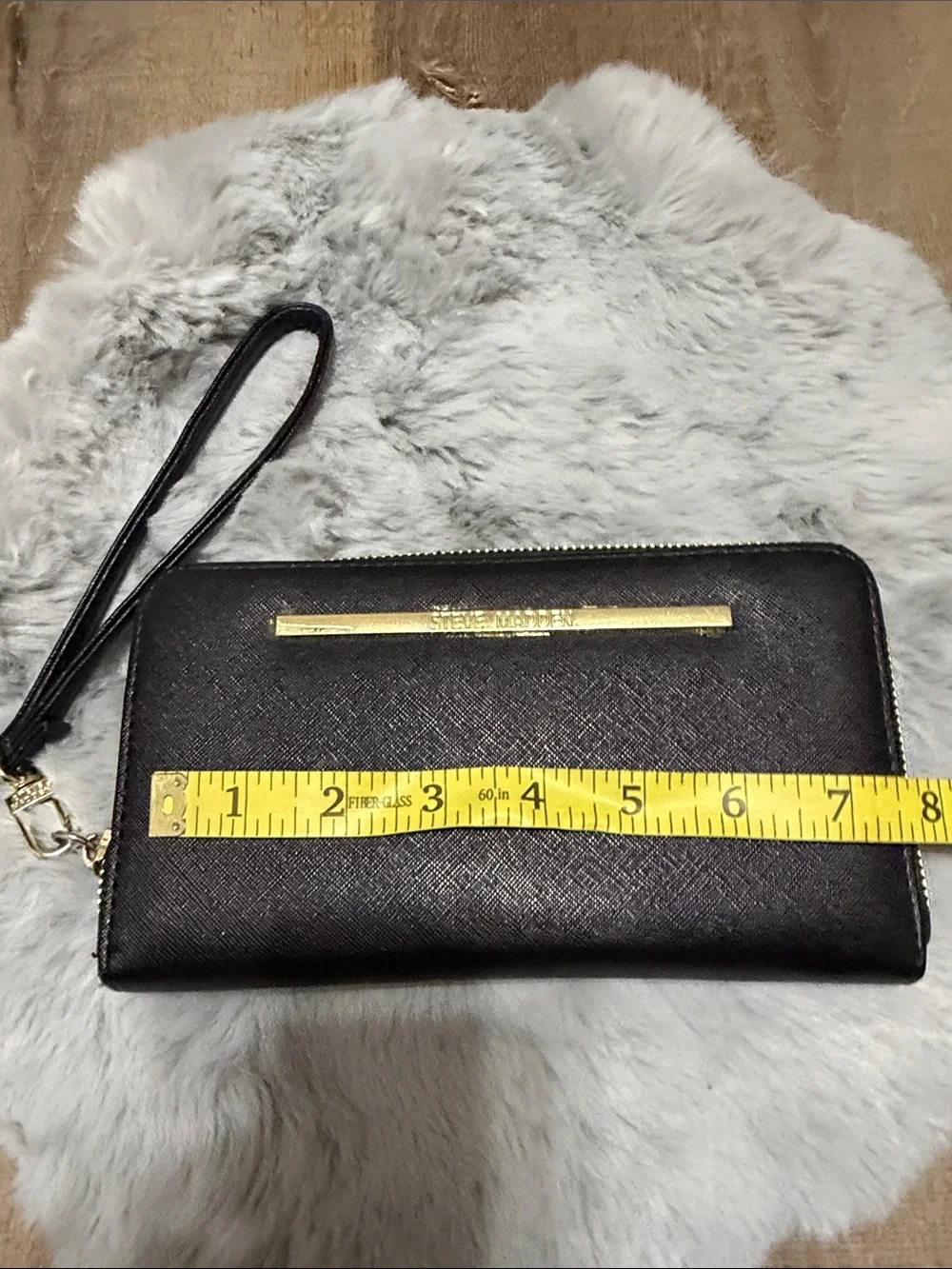 Steve Madden Black Wristlet Wallet with Gold Accent